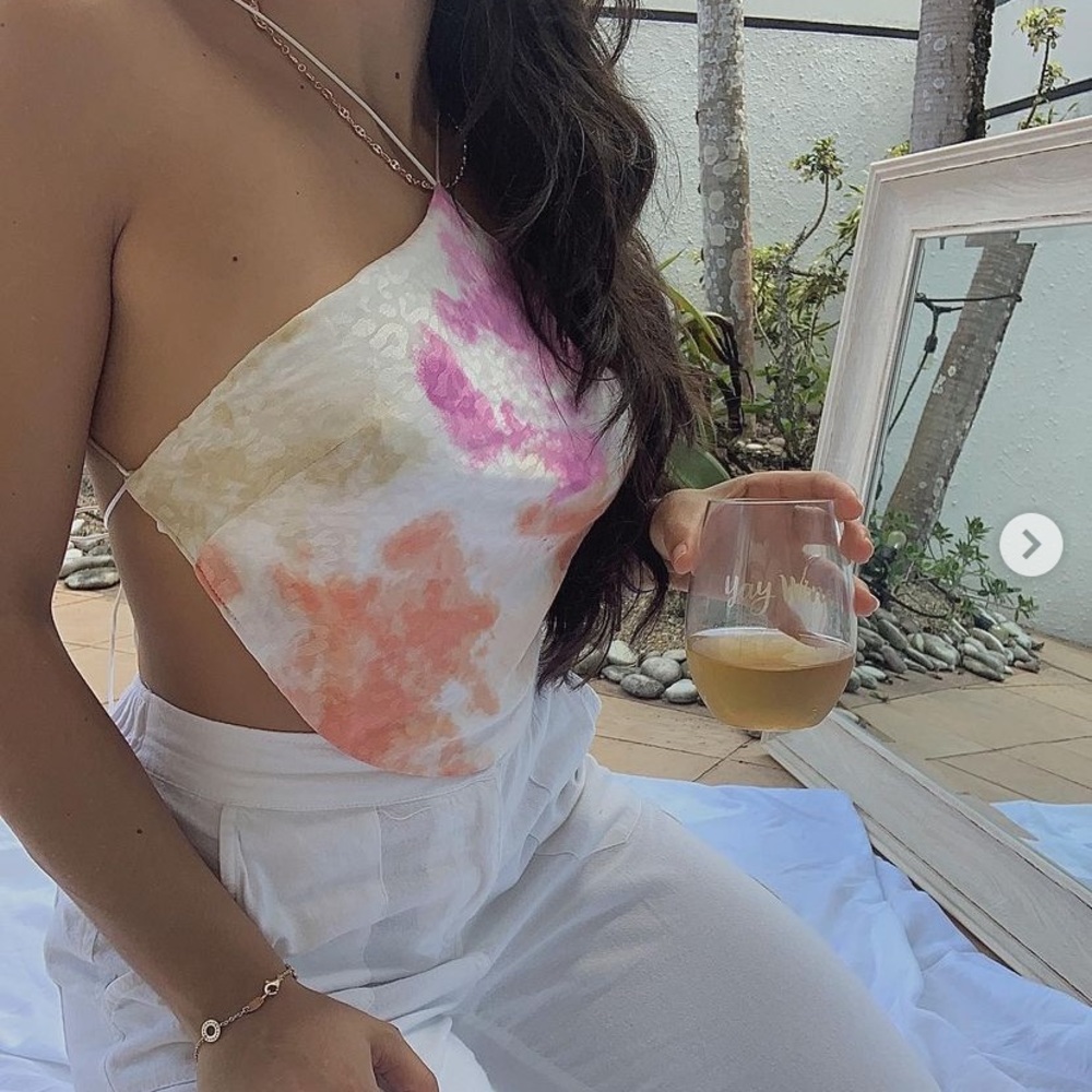Used Multicolor Crop Top